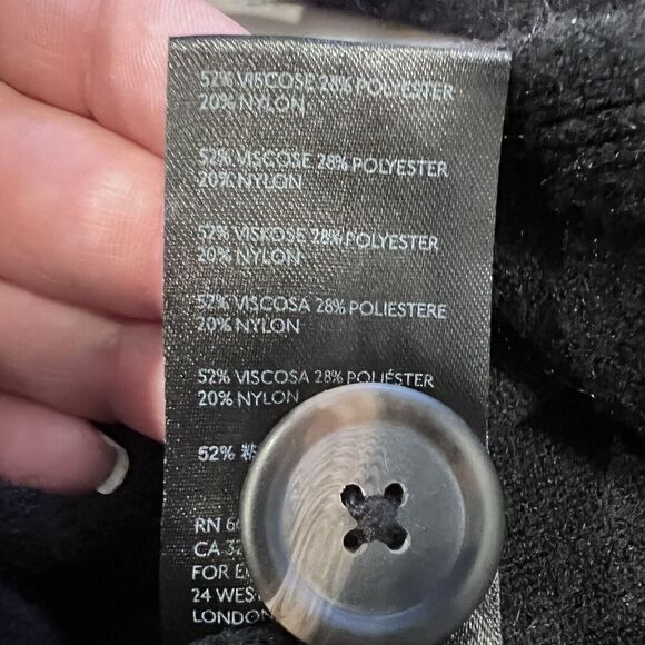 Anthropologie Women's Size Small Button Mock Neck Black Cozy Sweater Casual - Picture 10 of 13